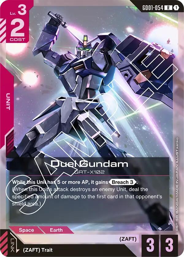 Duel Gundam GD01-054 card from Newtype Rising