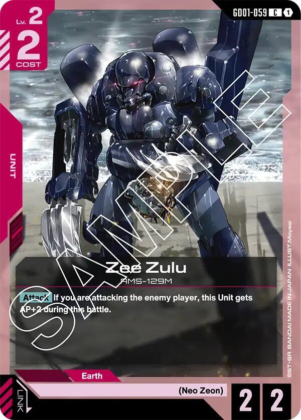 Zee Zulu GD01-059 card from Newtype Rising