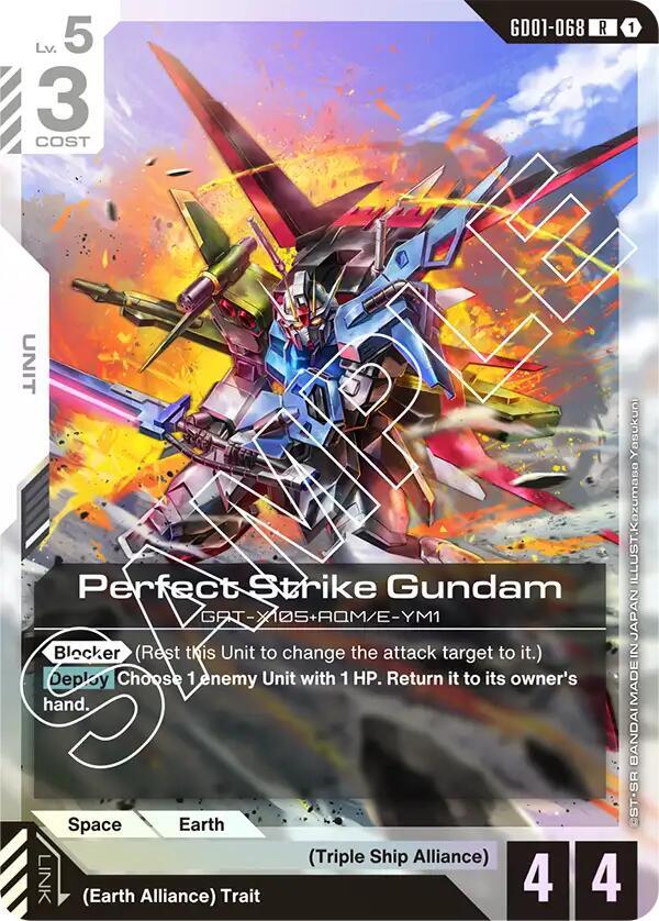 Perfect Strike Gundam GD01-068 card from Newtype Rising
