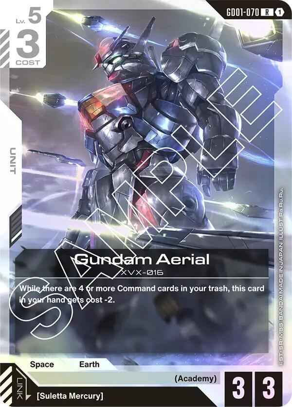 Gundam Aerial GD01-070 card from Newtype Rising