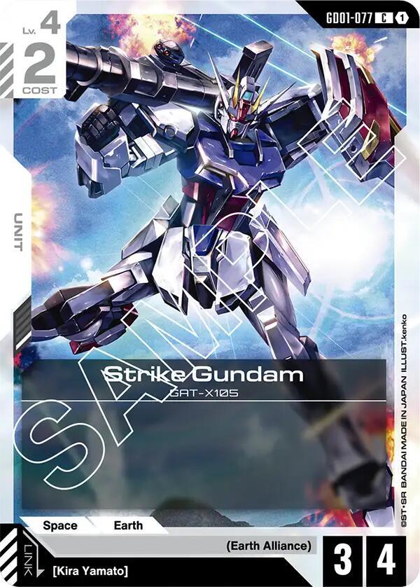 Strike Gundam GD01-077 card from Newtype Rising