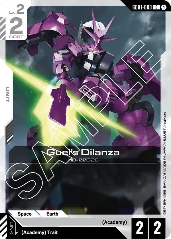 Guel's Dilanza GD01-083 card from Newtype Rising