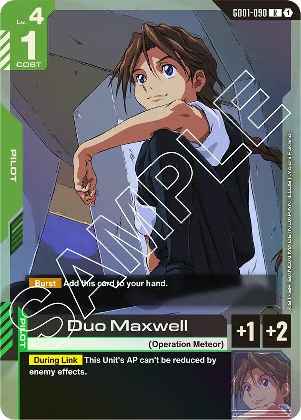 Duo Maxwell GD01-090 card from Newtype Rising