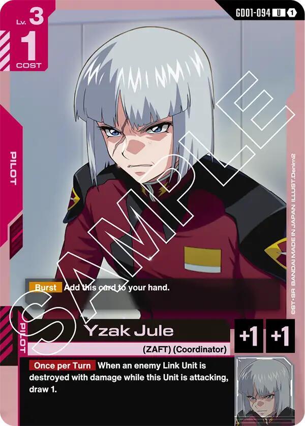 Yzak Jule GD01-094 card from Newtype Rising