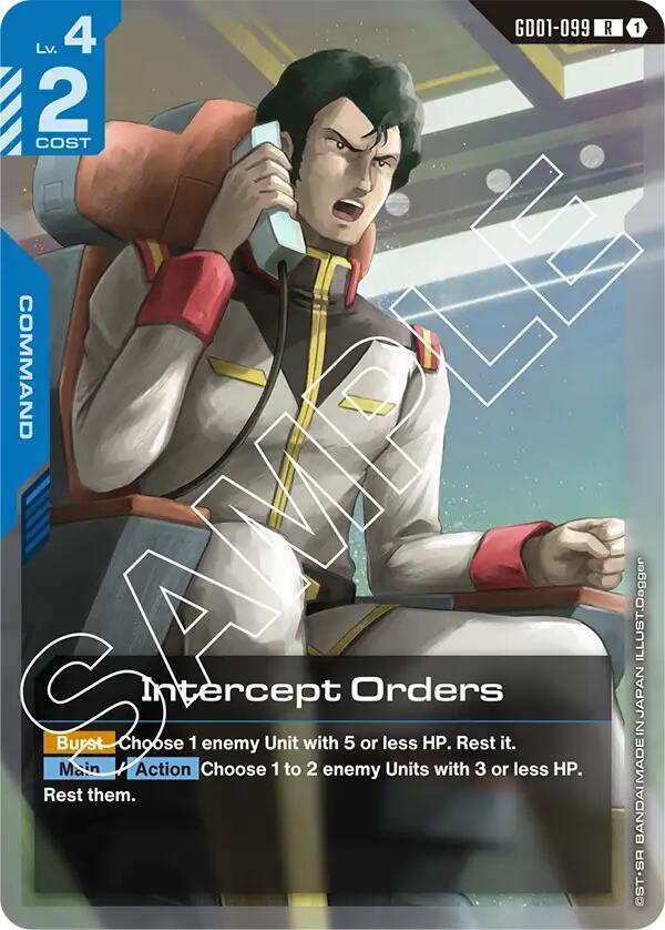 Intercept Orders GD01-099 card from Newtype Rising