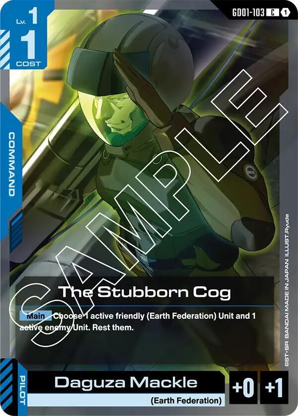 The Stubborn Cog GD01-103 card from Newtype Rising
