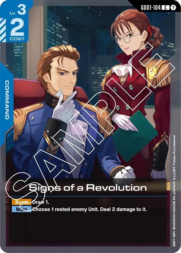 Signs of a Revolution GD01-104 card from Newtype Rising