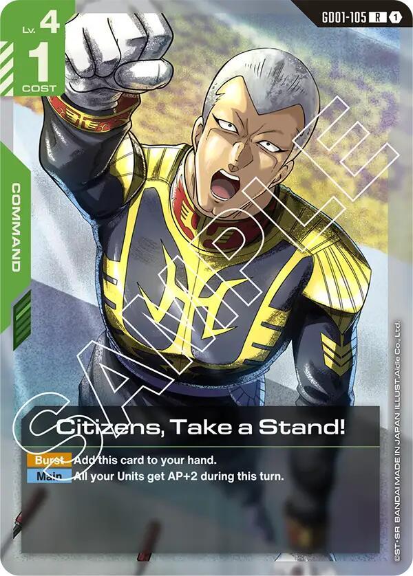 Citizens, Take a Stand! GD01-105 card from Newtype Rising
