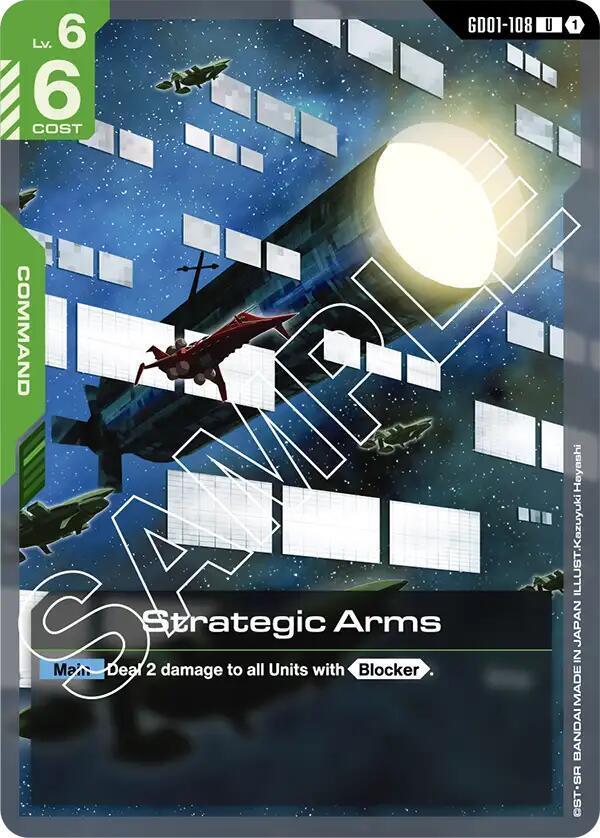 Strategic Arms GD01-108 card from Newtype Rising