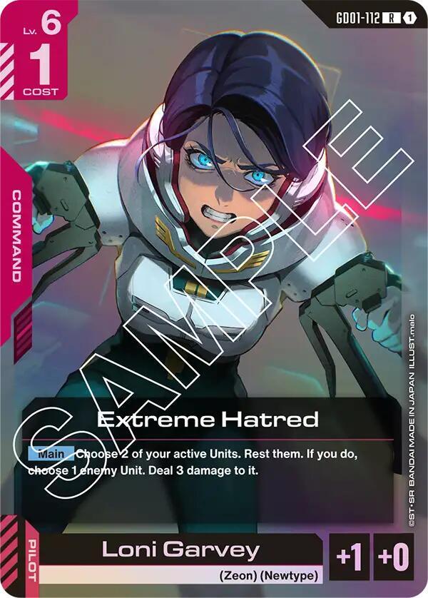 Extreme Hatred GD01-112 card from Newtype Rising