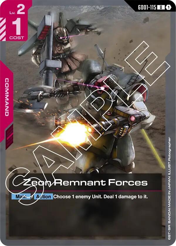 Zeon Remnant Forces GD01-115 card from Newtype Rising