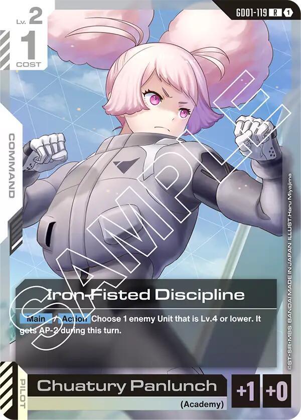 Iron-Fisted Discipline GD01-119 card from Newtype Rising