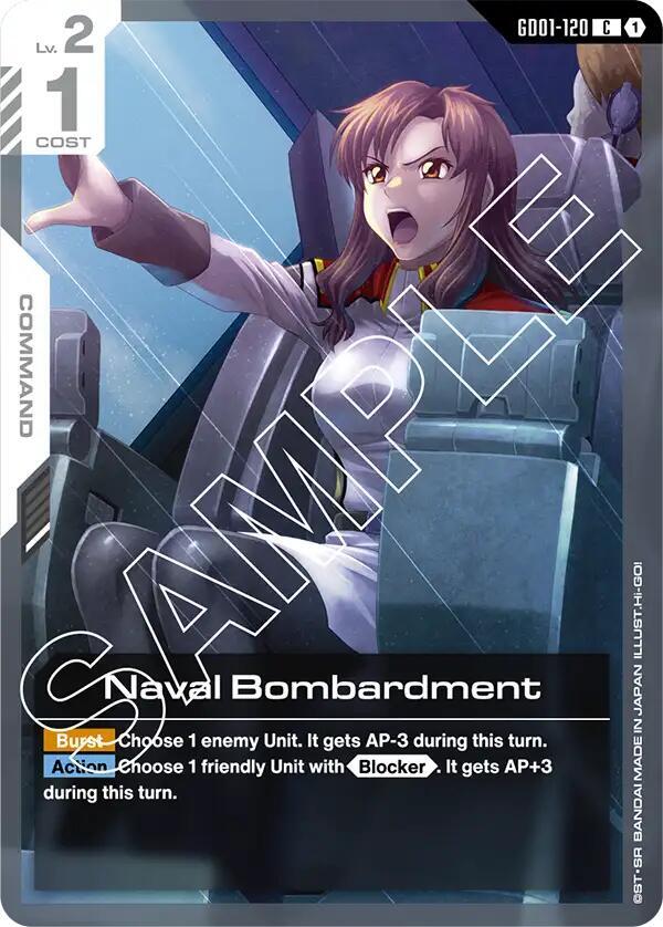 Naval Bombardment GD01-120 card from Newtype Rising
