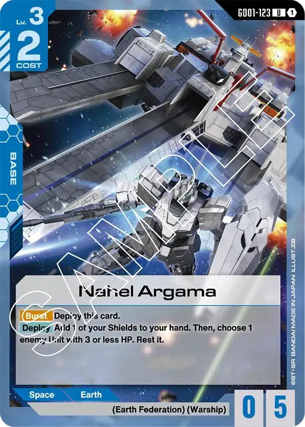Nahel Argama GD01-123 card from Newtype Rising