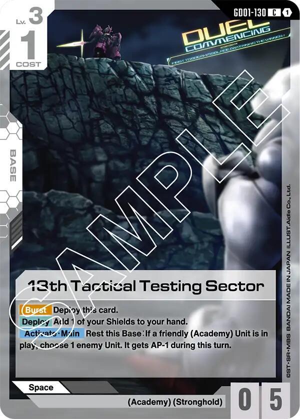 13th Tactical Testing Sector GD01-130 card from Newtype Rising
