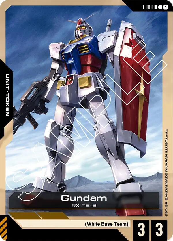 Gundam Token T-001 card from Newtype Rising