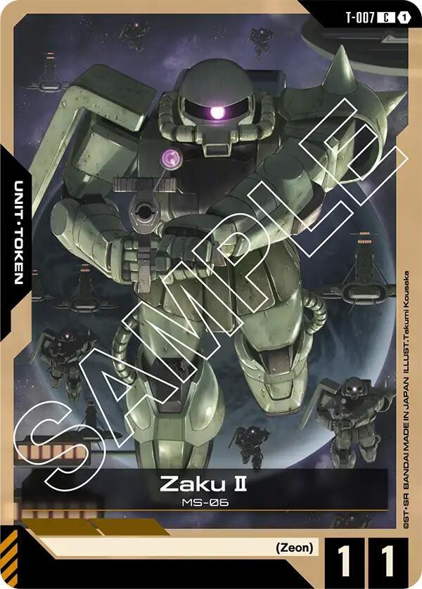 Zaku II Token T-007 card from Newtype Rising