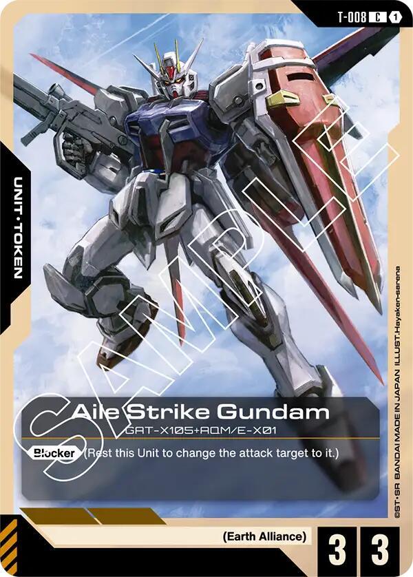 Aile Strike Gundam Token T-008 card from Newtype Rising