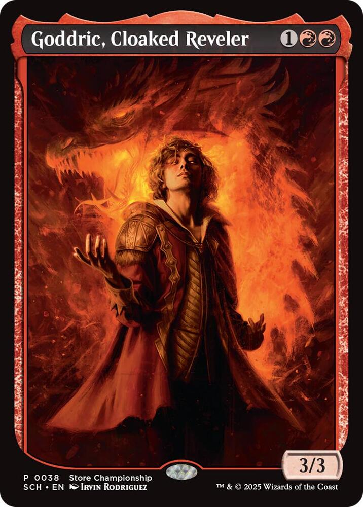 Goddric, Cloaked Reveler 38 card from Game Day & Store Championship Promos