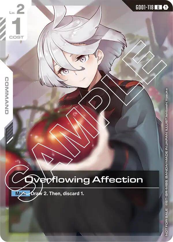 Overflowing Affection (Newtype Challenge 2025 Mission 1) GD01-118 card from Gundam Promotional Cards