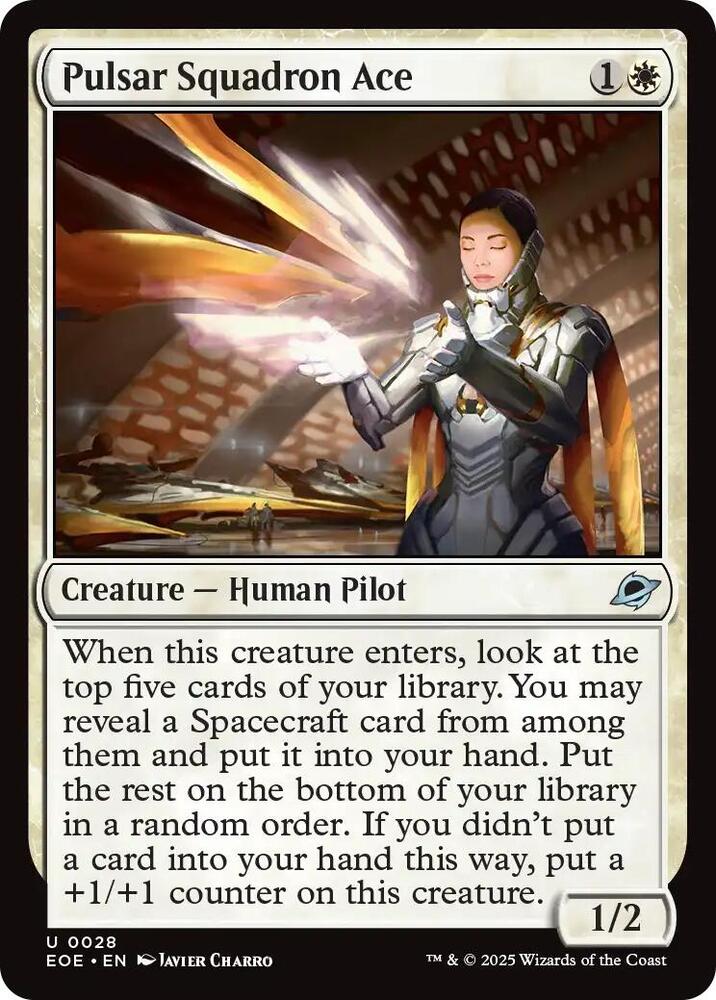 Pulsar Squadron Ace 28 card from Edge of Eternities