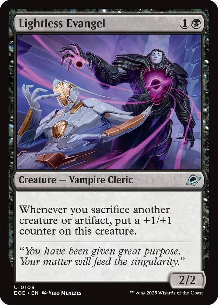 Lightless Evangel 109 card from Edge of Eternities