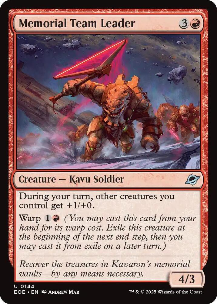 Memorial Team Leader 144 card from Edge of Eternities