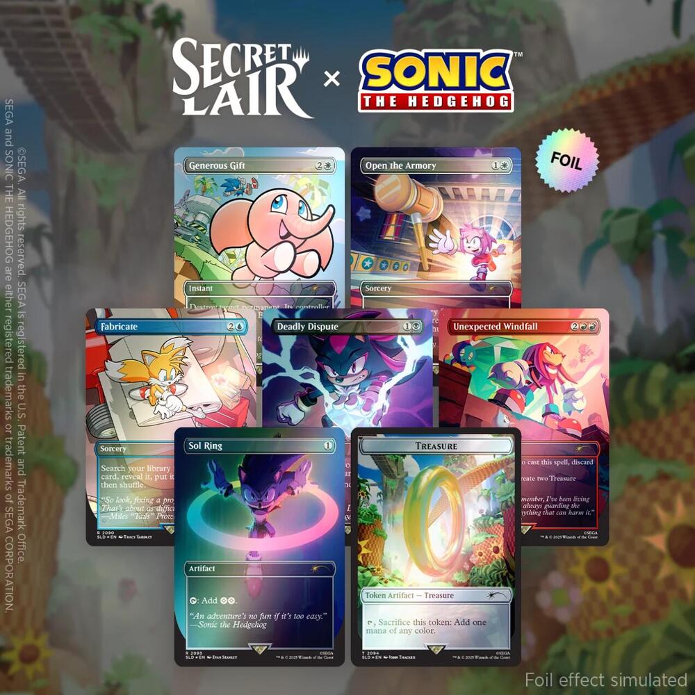 Secret Lair x Sonic the Hedgehog Superdrop: Chasing Adventure (Rainbow Foil) card from Secret Lair Drop Series