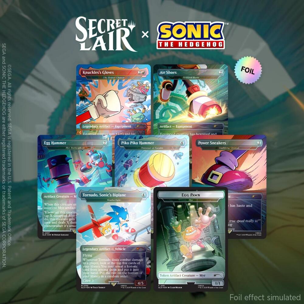 Secret Lair x Sonic the Hedgehog Superdrop: Turbo Gear (Rainbow Foil) card from Secret Lair Drop Series