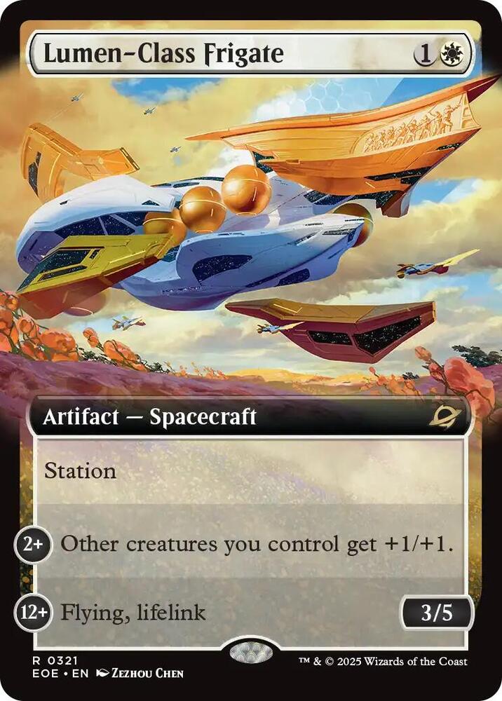 Lumen-Class Frigate (Extended Art) 321 card from Edge of Eternities