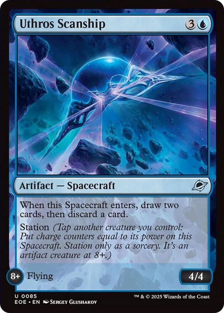 Uthros Scanship 85 card from Edge of Eternities