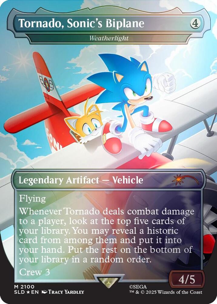 Tornado, Sonic's Biplane - Weatherlight (Rainbow Foil) 2100 card from Secret Lair Drop Series