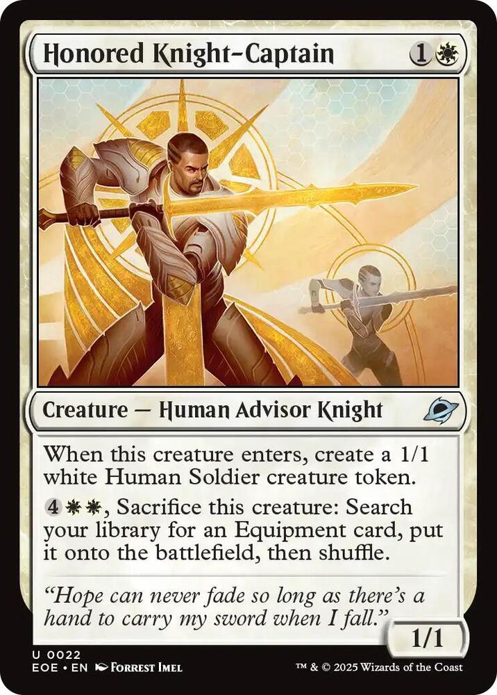 Honored Knight-Captain 22 card from Edge of Eternities