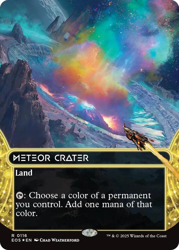 Meteor Crater (Borderless) (Galaxy Foil) 116 card from Edge of Eternities: Stellar Sights