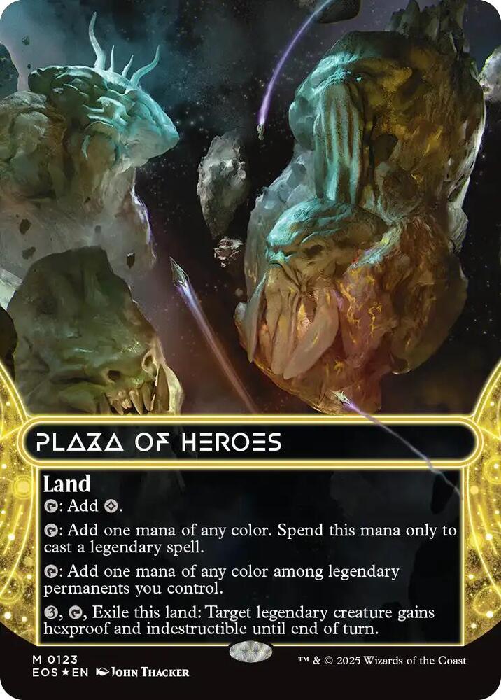 Plaza of Heroes (Borderless) (Galaxy Foil) 123 card from Edge of Eternities: Stellar Sights