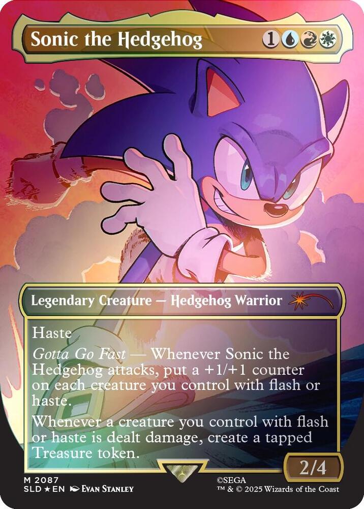 Sonic the Hedgehog (Rainbow Foil) 2087 card from Secret Lair Drop Series