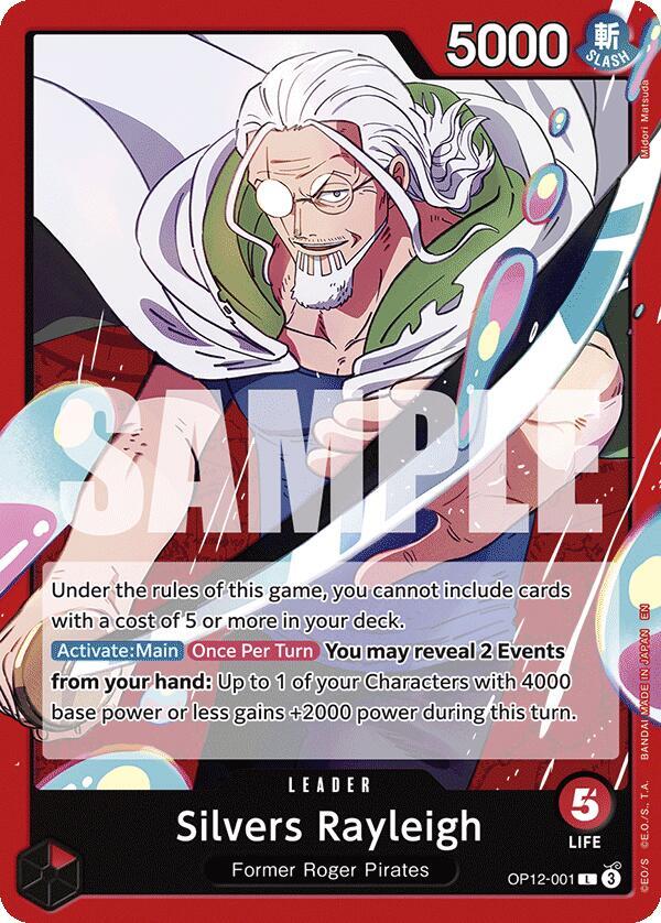 Silvers Rayleigh OP12-001 card from Legacy of the Master