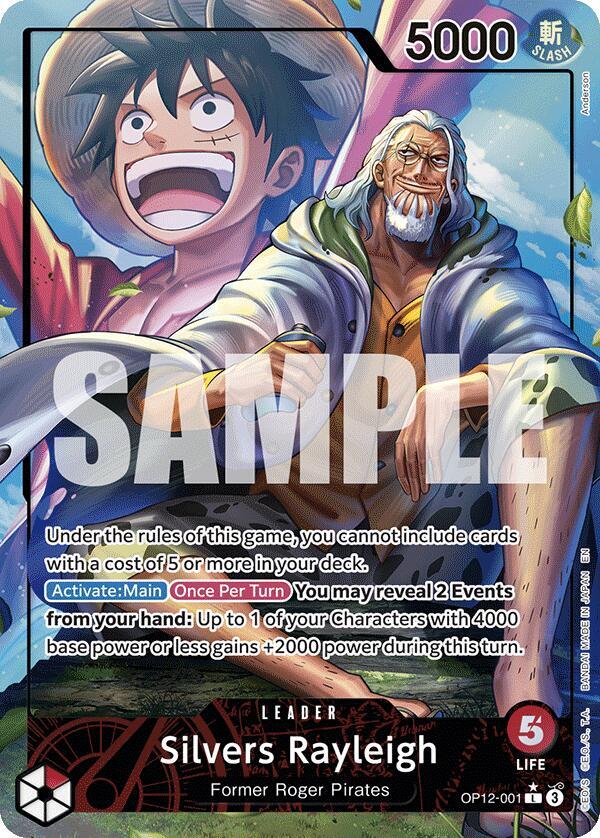 Silvers Rayleigh (Alternate Art) OP12-001 card from Legacy of the Master
