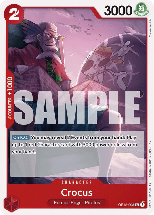 Crocus OP12-003 card from Legacy of the Master
