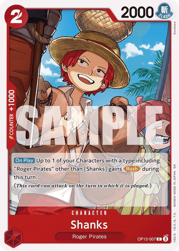 Shanks OP12-007 card from Legacy of the Master