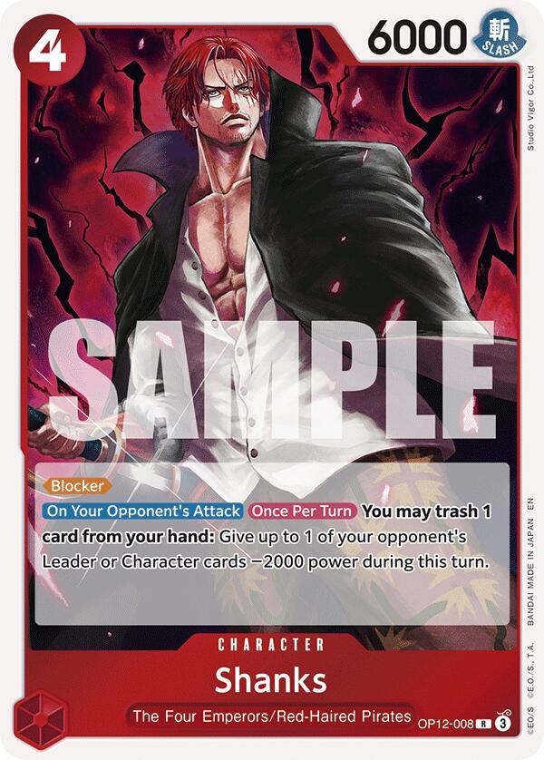 Shanks OP12-008 card from Legacy of the Master