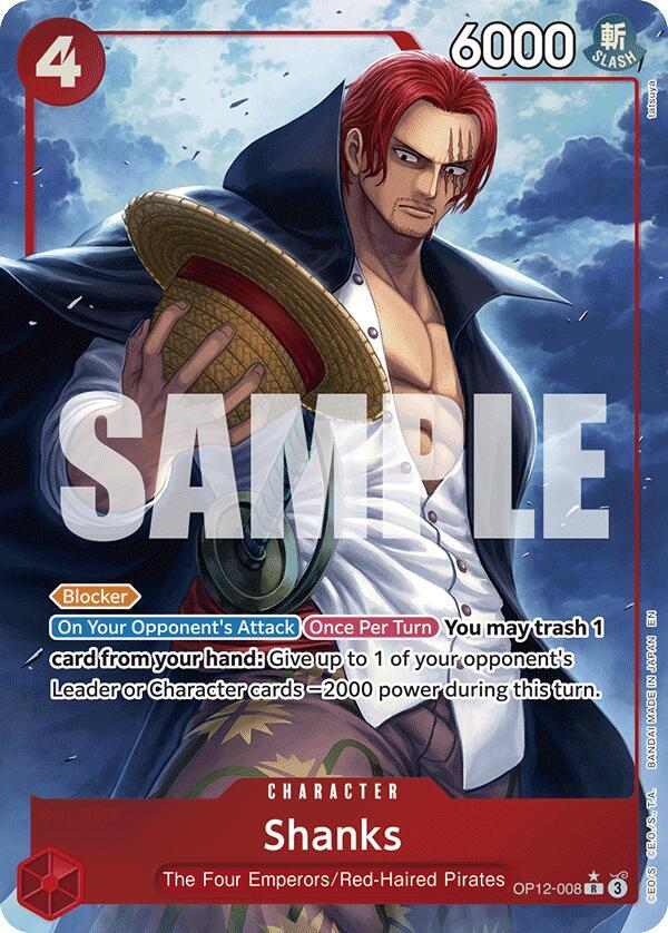 Shanks (Alternate Art) OP12-008 card from Legacy of the Master