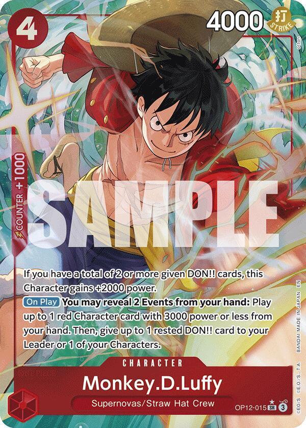 Monkey.D.Luffy (Alternate Art) OP12-015 card from Legacy of the Master
