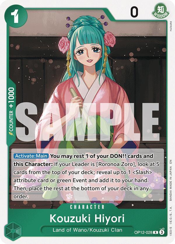 Kouzuki Hiyori OP12-028 card from Legacy of the Master