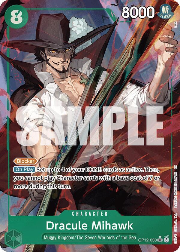 Dracule Mihawk (Alternate Art) OP12-030 card from Legacy of the Master