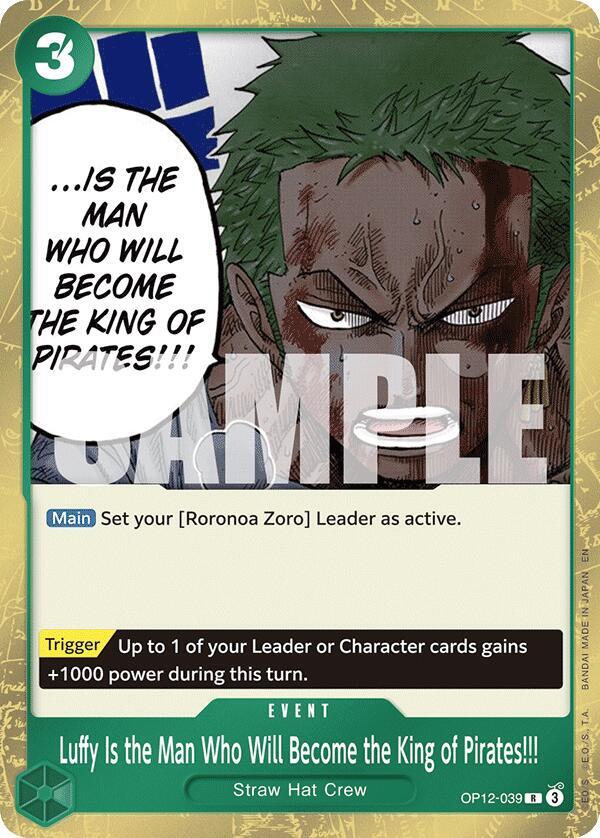 Luffy Is the Man Who Will Become the King of Pirates!!! OP12-039 card from Legacy of the Master