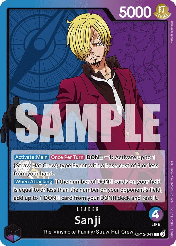 Sanji OP12-041 card from Legacy of the Master