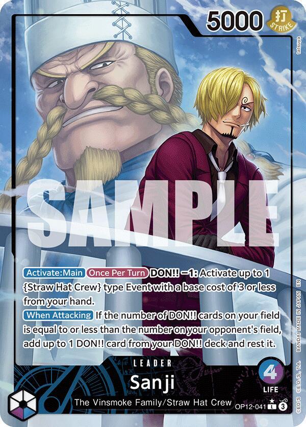 Sanji (Alternate Art) OP12-041 card from Legacy of the Master