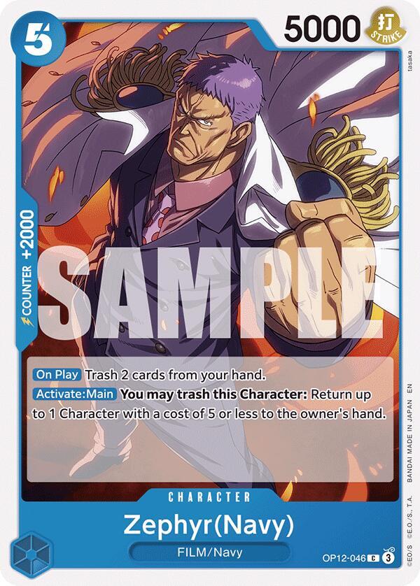 Zephyr(Navy) OP12-046 card from Legacy of the Master