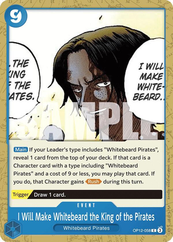 I Will Make Whitebeard the King of the Pirates OP12-058 card from Legacy of the Master